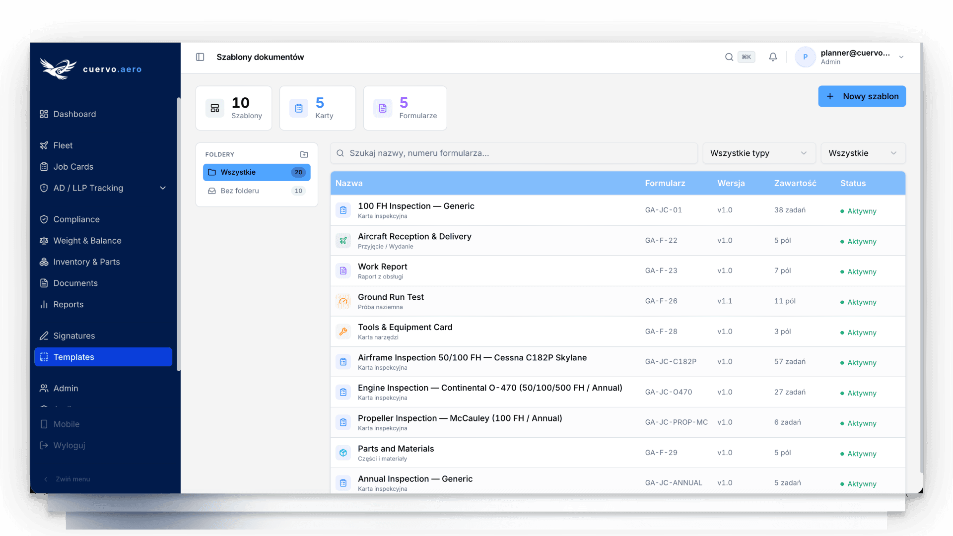 Cuervo document templates
